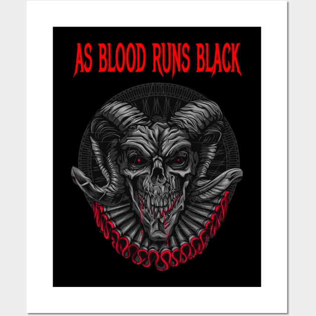 AS BLOOD RUNS BLACK BAND MERCHANDISE Wall Art by Angelic Cyberpunk